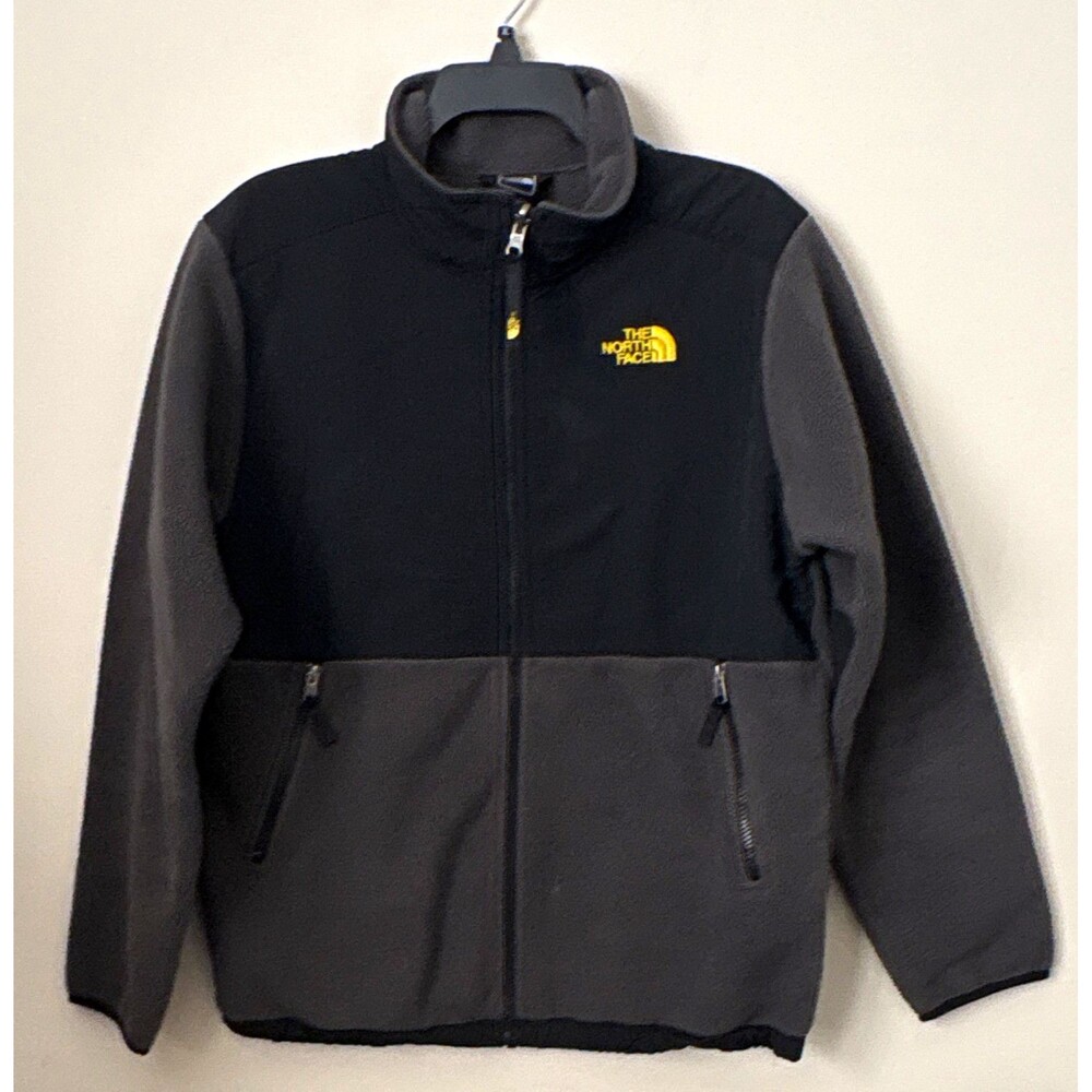 The North Face Boys XL 18/20 Black/Gray Colorblock Full Zip Fleece Polartec